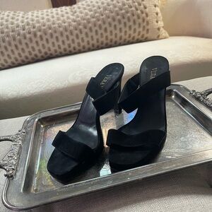 Vera Wang Black Suede Heels